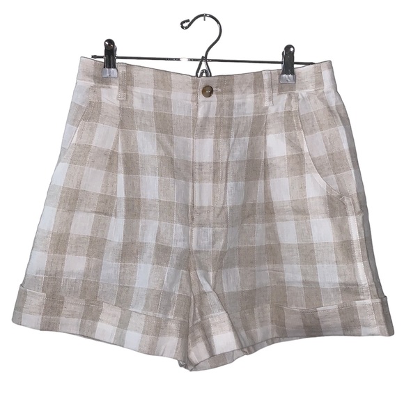 Madewell Linen High Waist High Rise Shorts